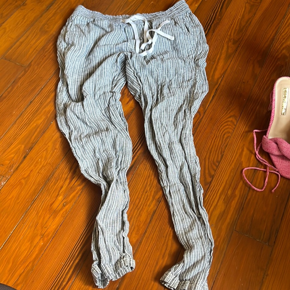 Striped tie waist trouser